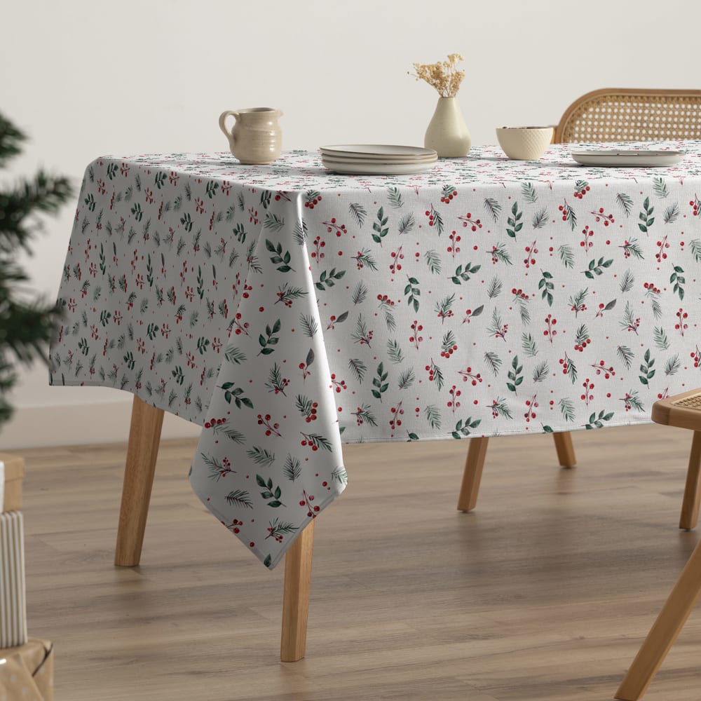 Mantel navidad impermeable algodón tacto tela 160x100 cm