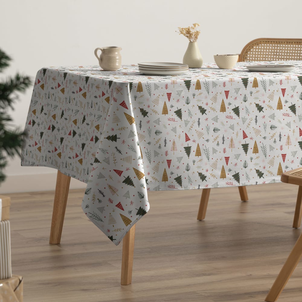 Mantel navidad impermeable algodón tacto tela 160x140 cm