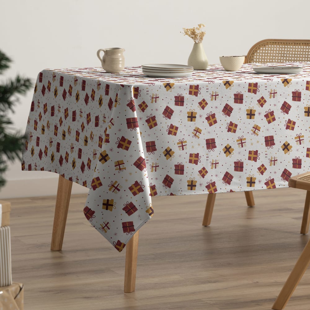Nappe de Noël anti-taches en coton 160x350 cm