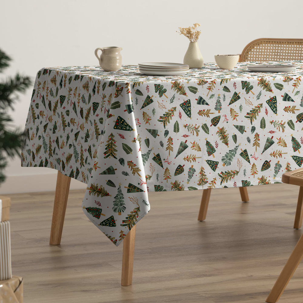 Mantel navidad impermeable algodón tacto tela 160x100 cm
