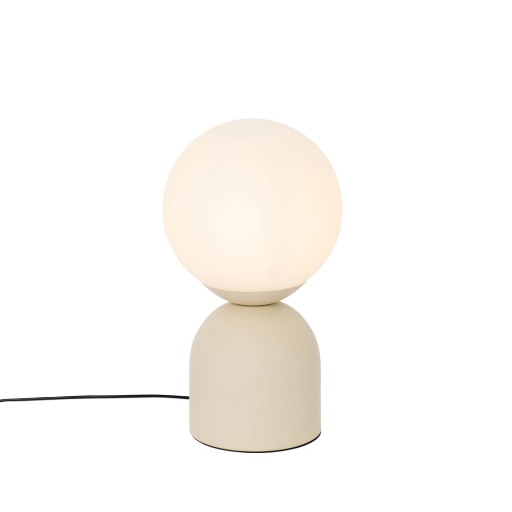 Lampe de table beige verre opale