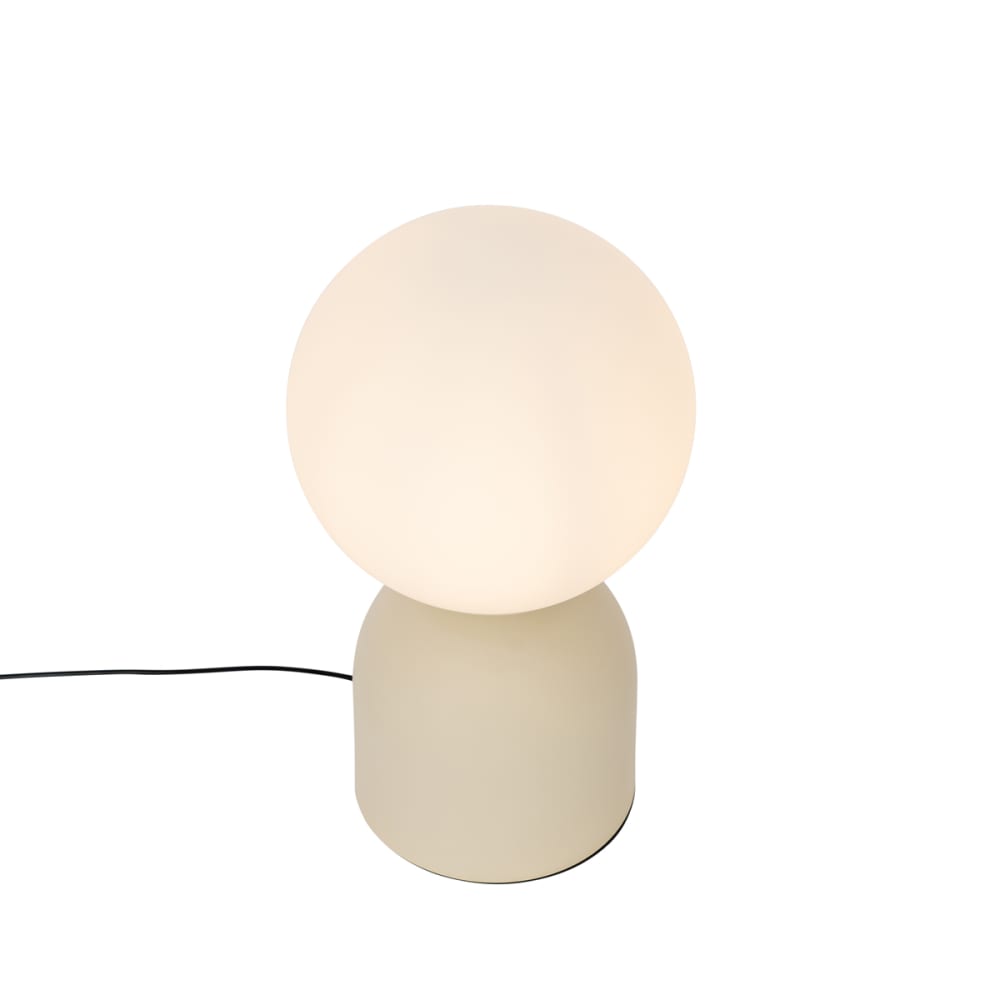 Lampe de table beige verre opale — vue 3