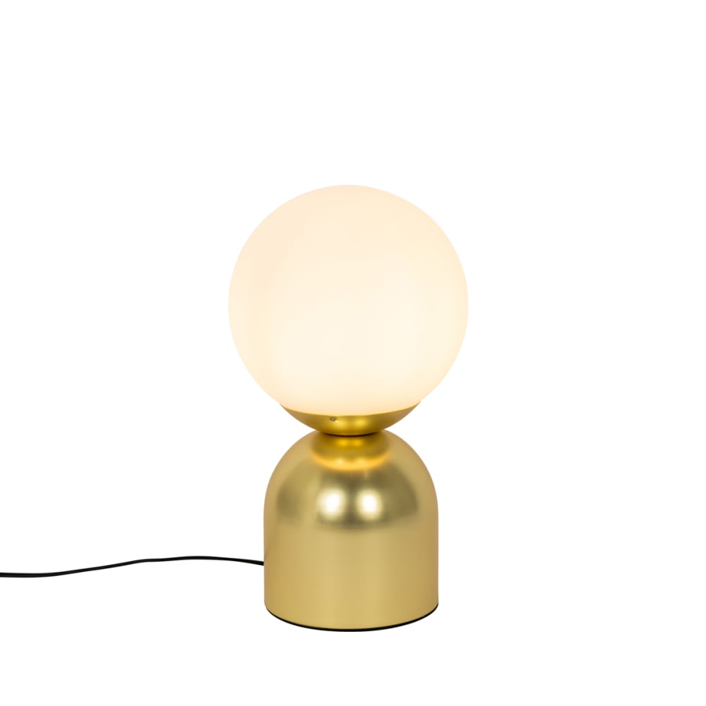 QAZQA Tischlampe gold mit Opalglas, Hotel-Chic style classic chic - Metall