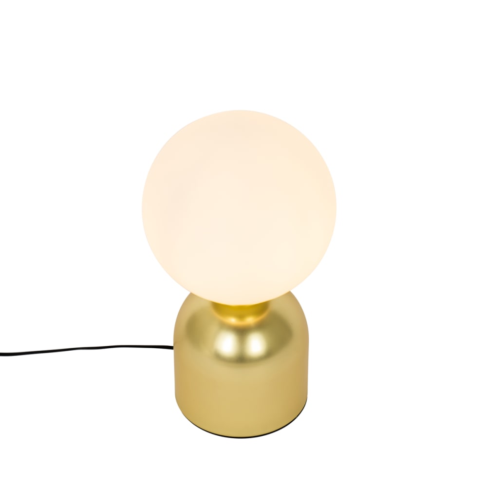 Lampe de table dorée verre opale — vue 3