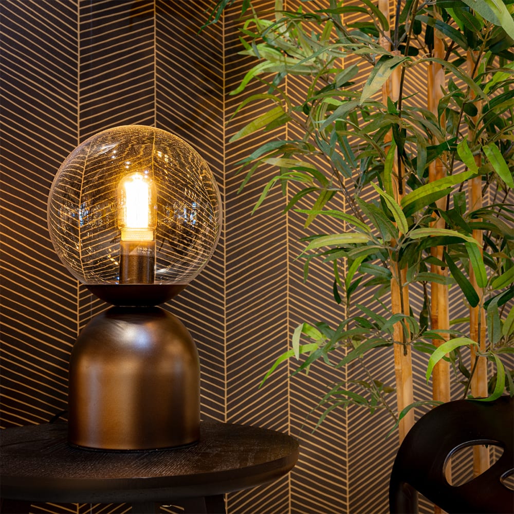 Lampe de table bronze foncé verre clair — vue 3