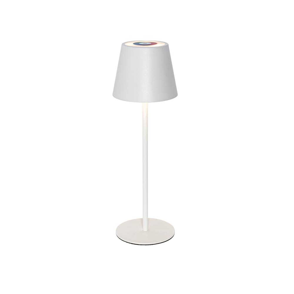 QAZQA Tischleuchte weiß, RGB, dimmbar, wiederaufladbar, IP54 style modern - Metall