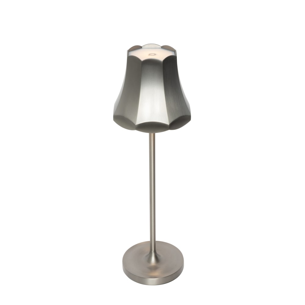 Lampe de table rétro acier gunmetal rechargeable IP44