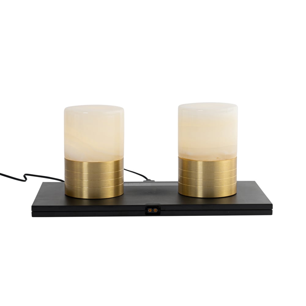 Set mit 2 goldenen RGBW-wiederaufladbaren Tischleuchten - Maisons