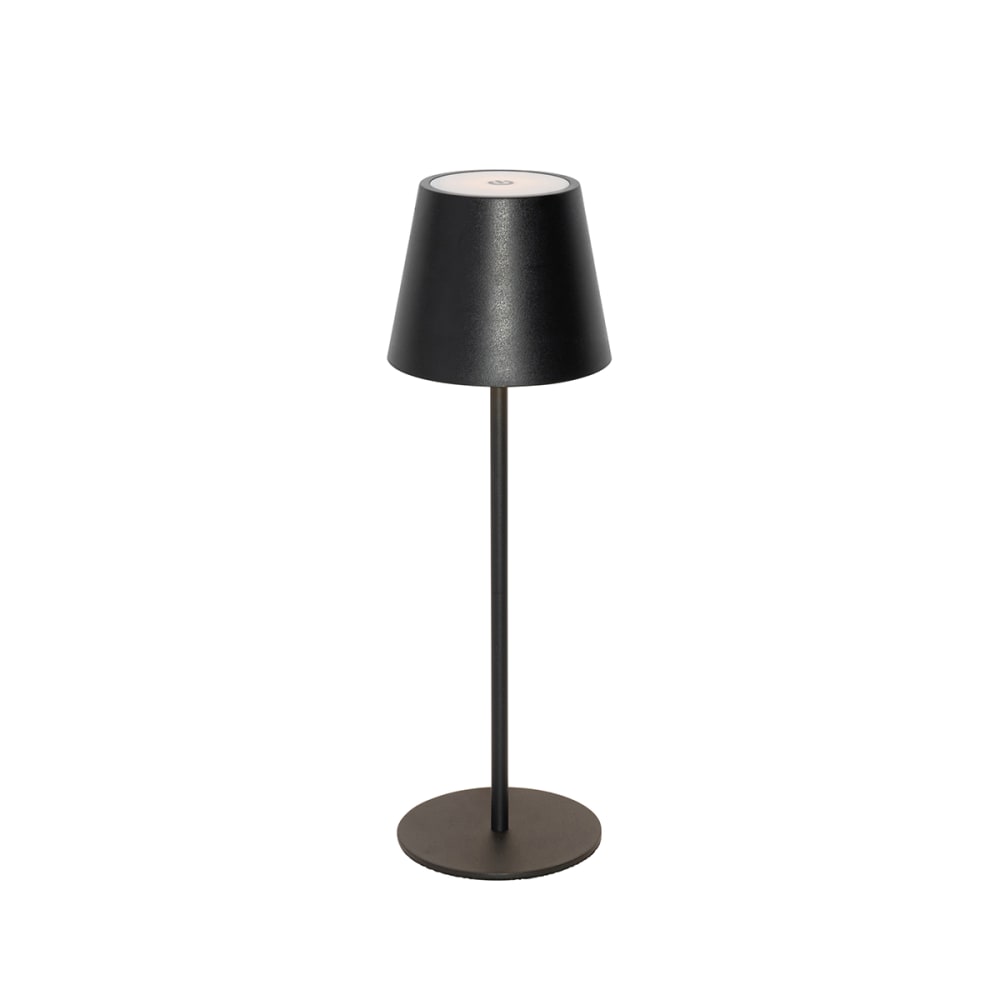 QAZQA Tischleuchte schwarz, dimmbar, wiederaufladbar, IP54 style modern - Metall
