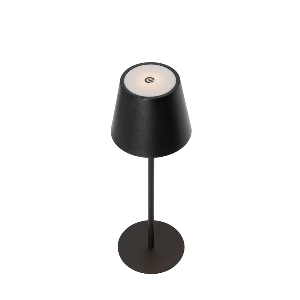 Lampe de table noire led dimmable rechargeable ip54 — vue 3