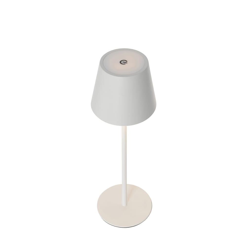 Lampe de table blanche led variable rechargeable ip54 — vue 3