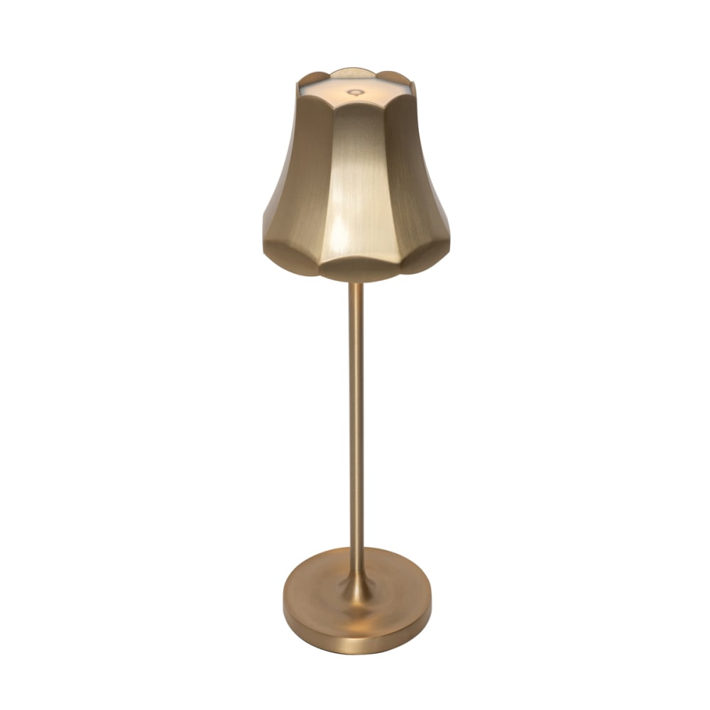 QAZQA Retro-Tischleuchte gold, wiederaufladbar, IP44 style vintage - Aluminium