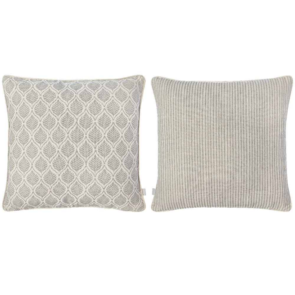 Lot de 2 housses de coussin 100% coton gris