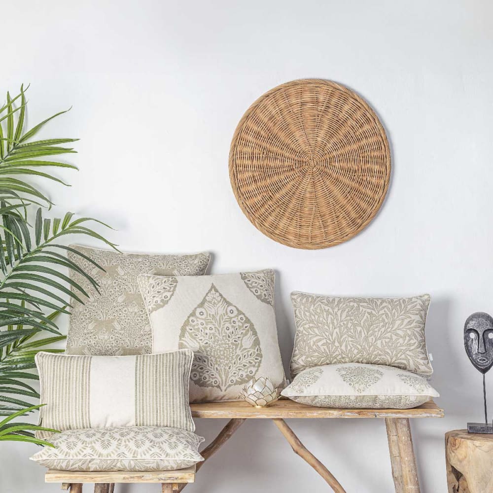 Lot de 2 housses de coussin 100% coton beige - Maisons du Monde