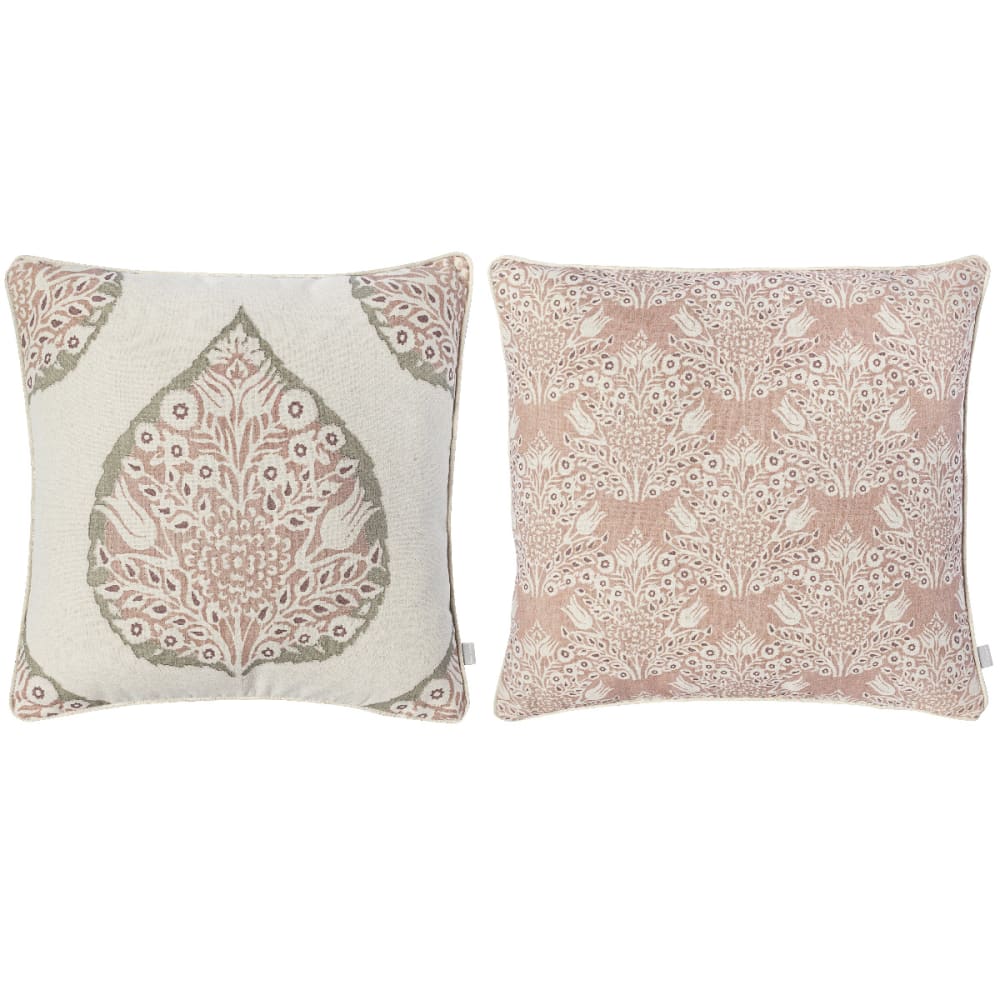 Lot de 2 housses de coussin  100% coton rose