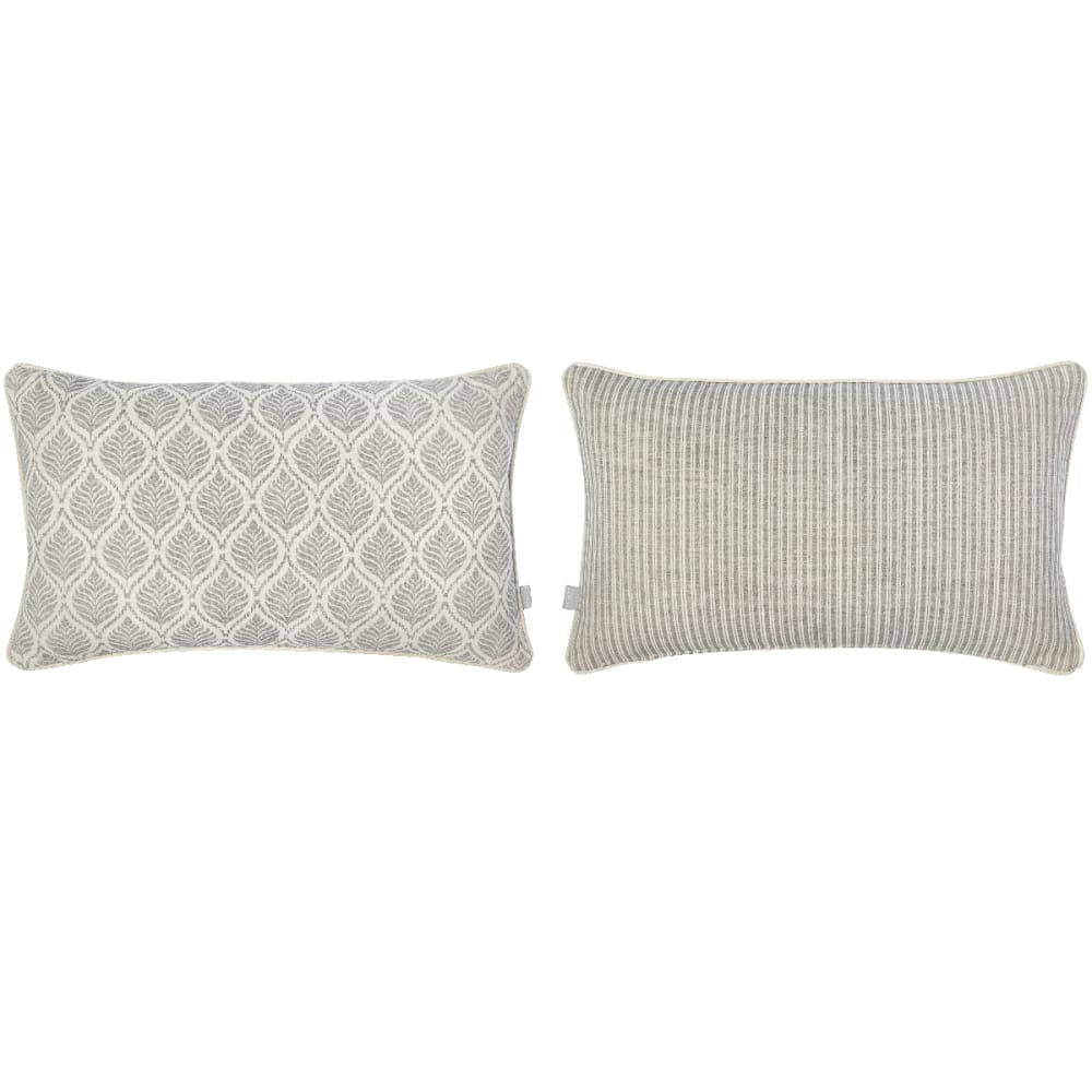 Lot de 2 housses de coussin  100% coton gris