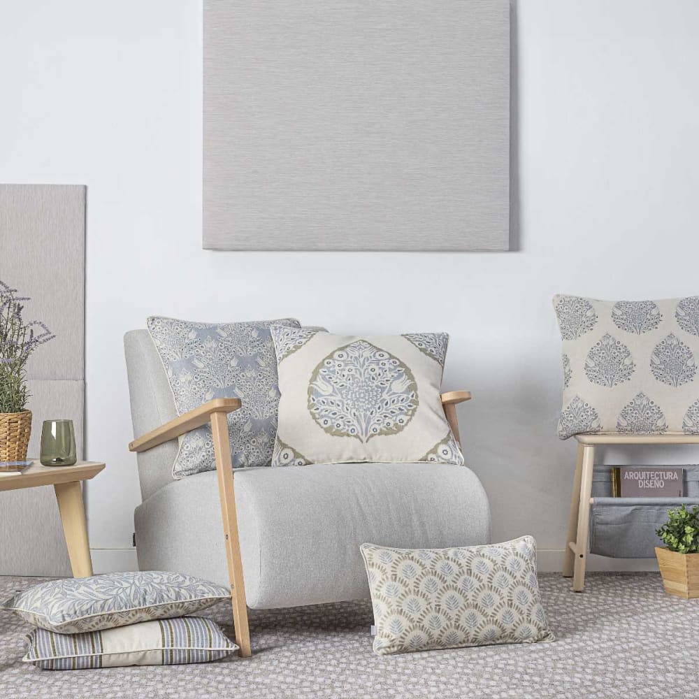 Lot de 2 housses de coussin 100% coton bleu - Maisons du Monde