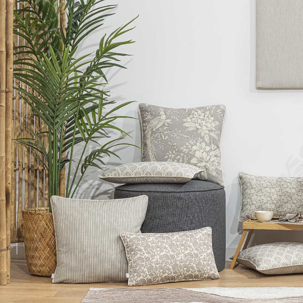 Lot de 2 housses de coussin 100% coton gris - Maisons du Monde