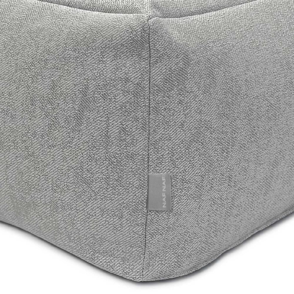 Pouf amovible en coton 50x50x25 cm gris clair - Maisons du Monde