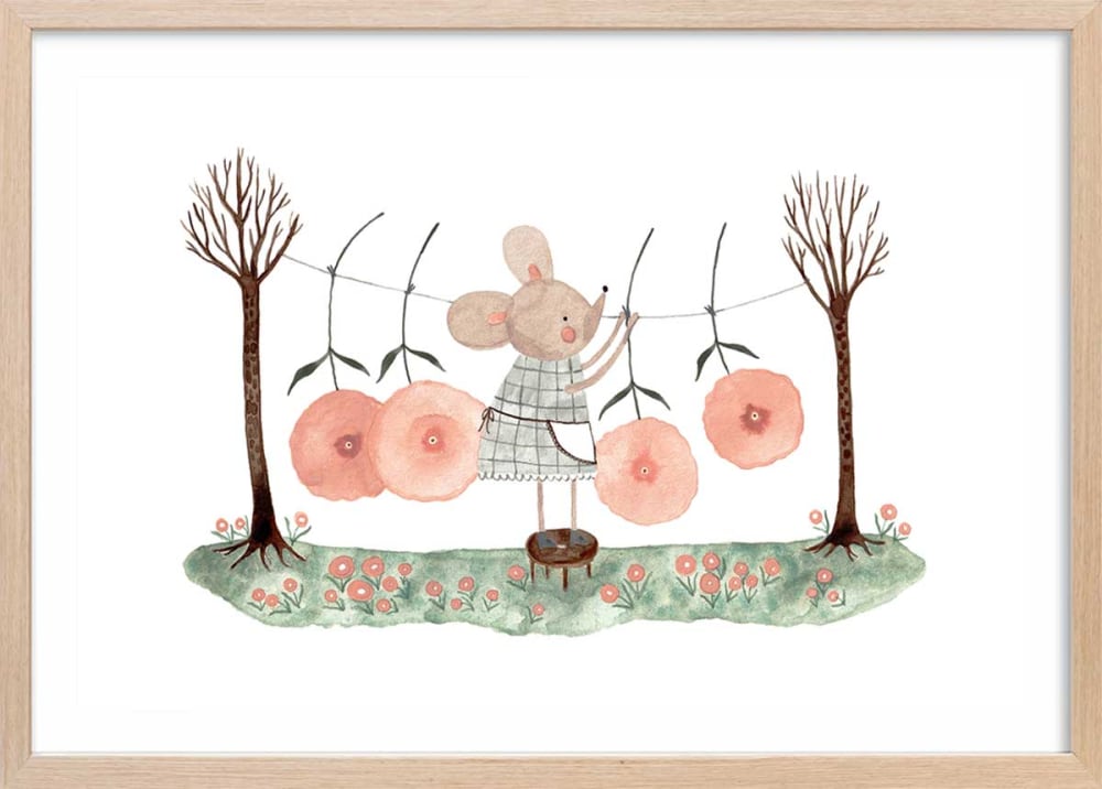 Affiche enfant lessive chez souricette