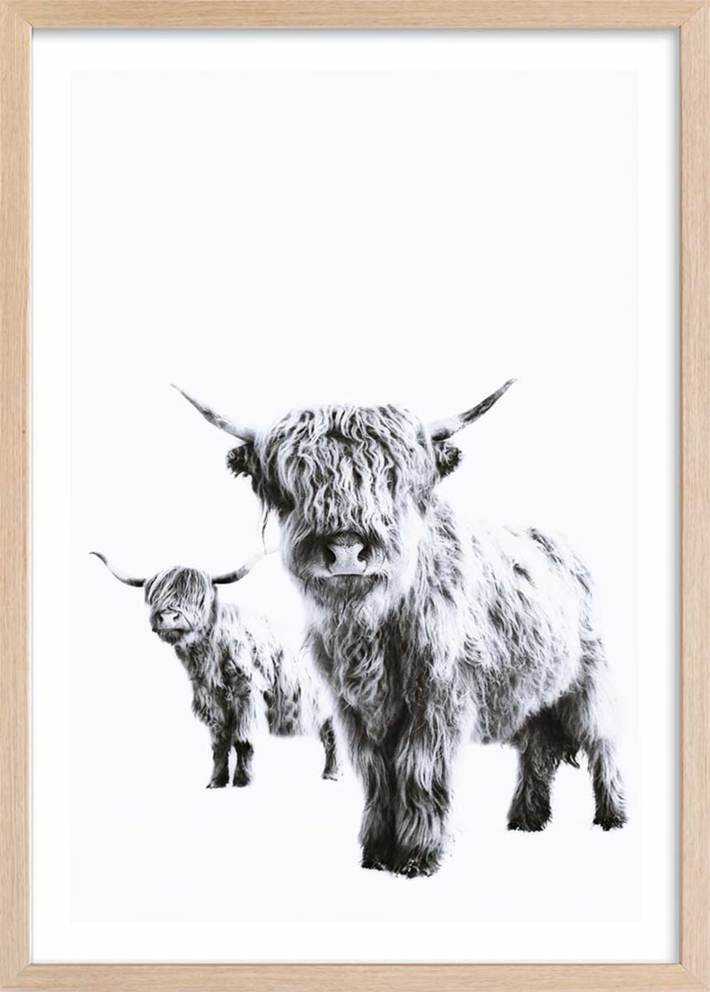 Affiche enfant jumelles  avec cadre bois 40x60 cm