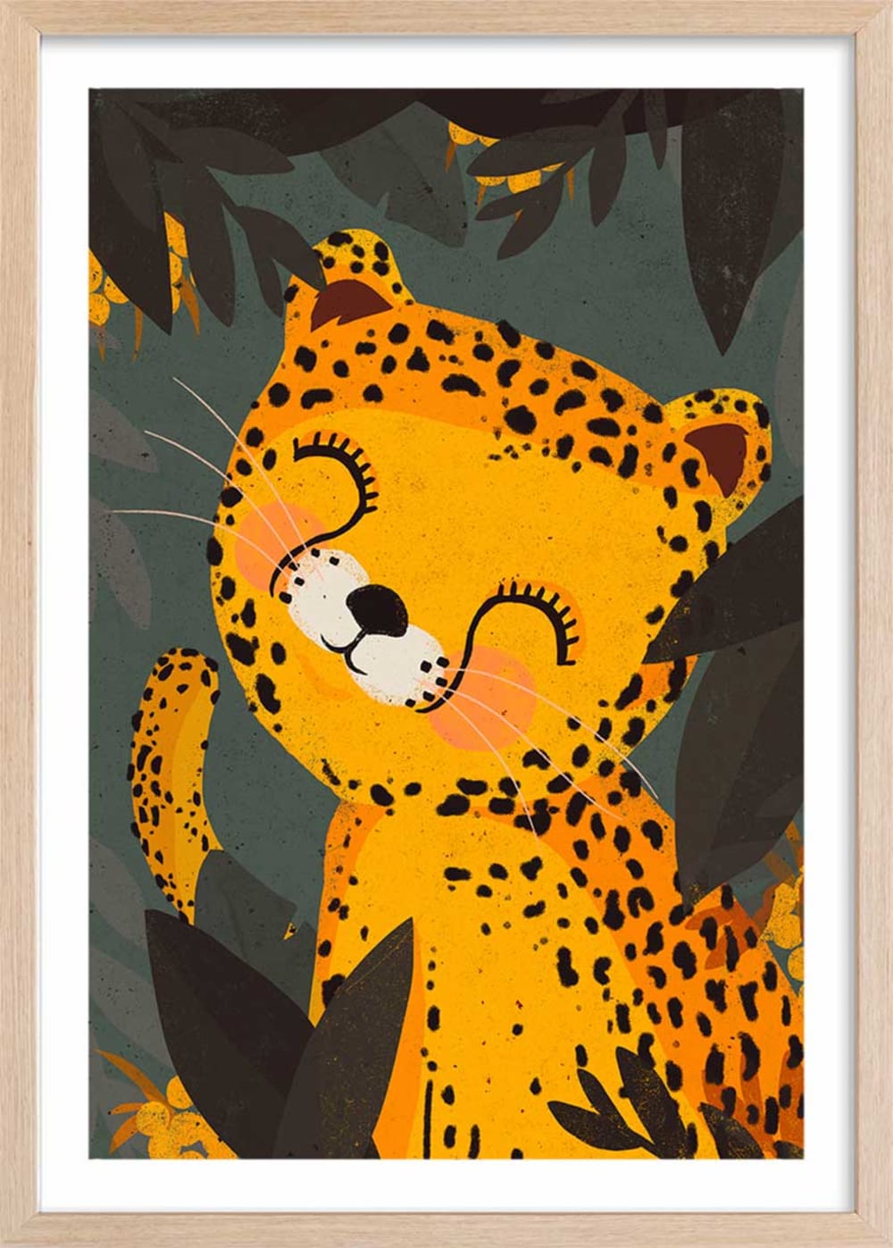 Affiche enfant petit léo  avec cadre bois 40x60 cm