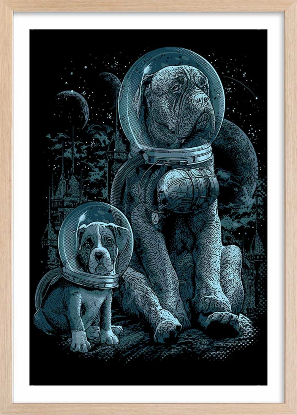 Affiche enfant la maison nous manquait  avec cadre bois 40x60 cm