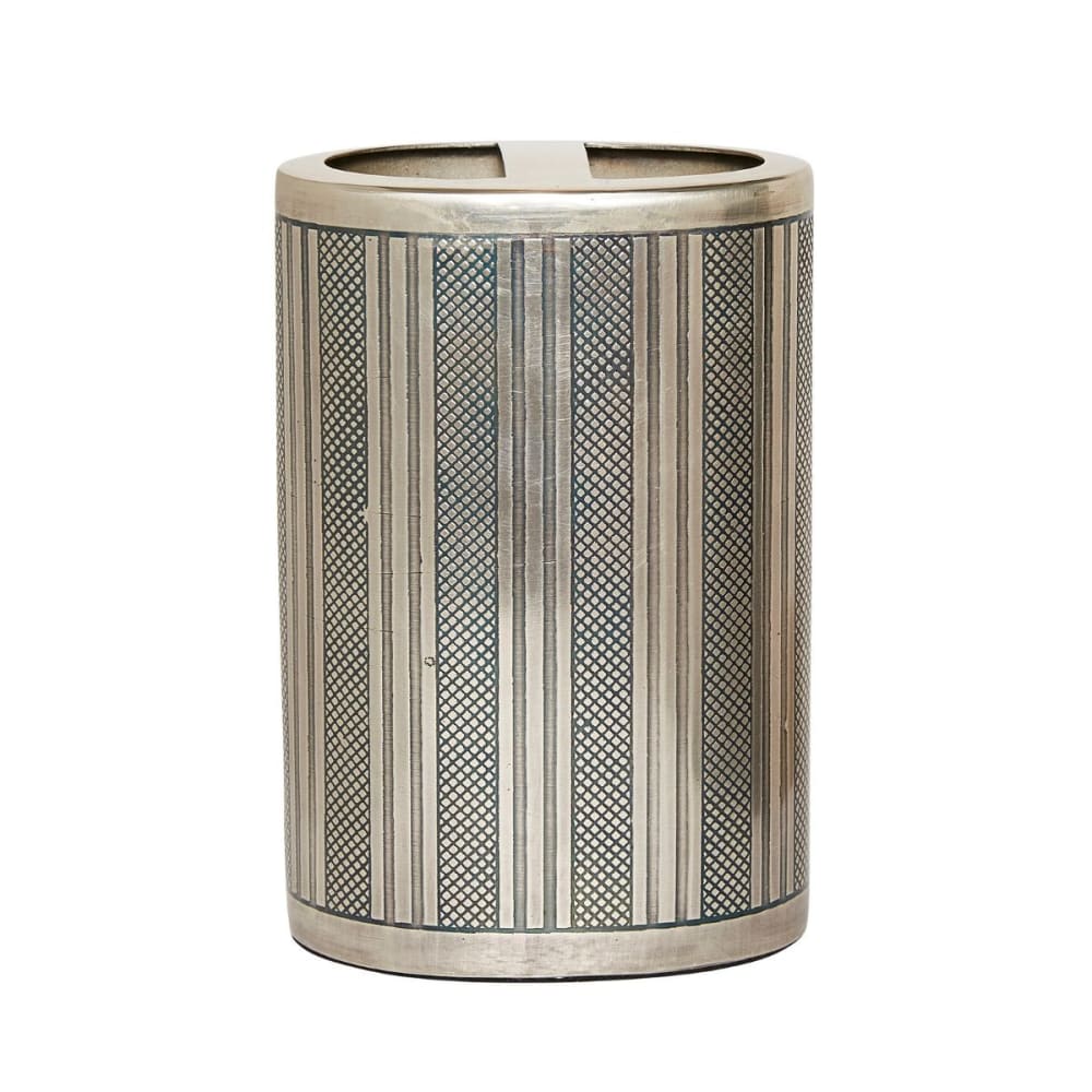 Porte brosse à dents en métal finition argent vieilli - H13 cm - Maisons du Monde