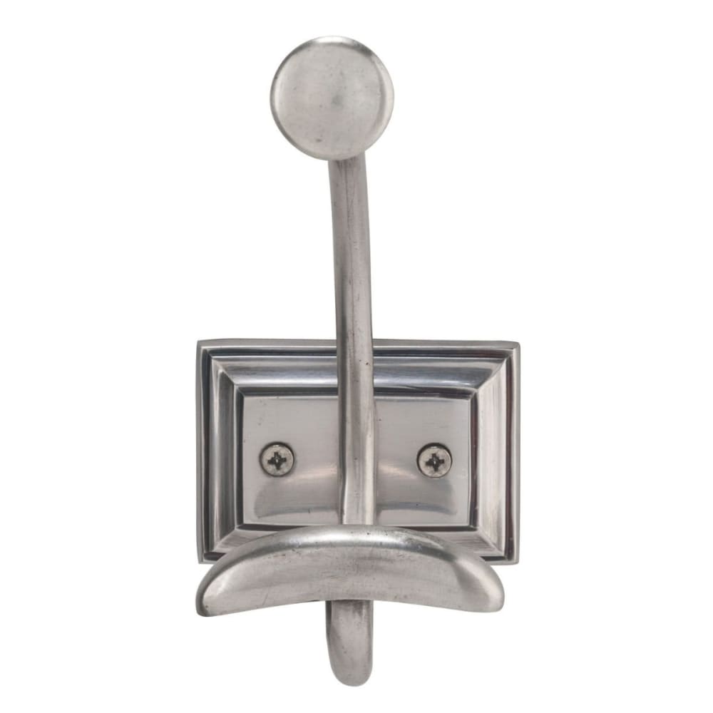 Porte-manteaux mural 1 crochet en laiton finition argent - H17 cm