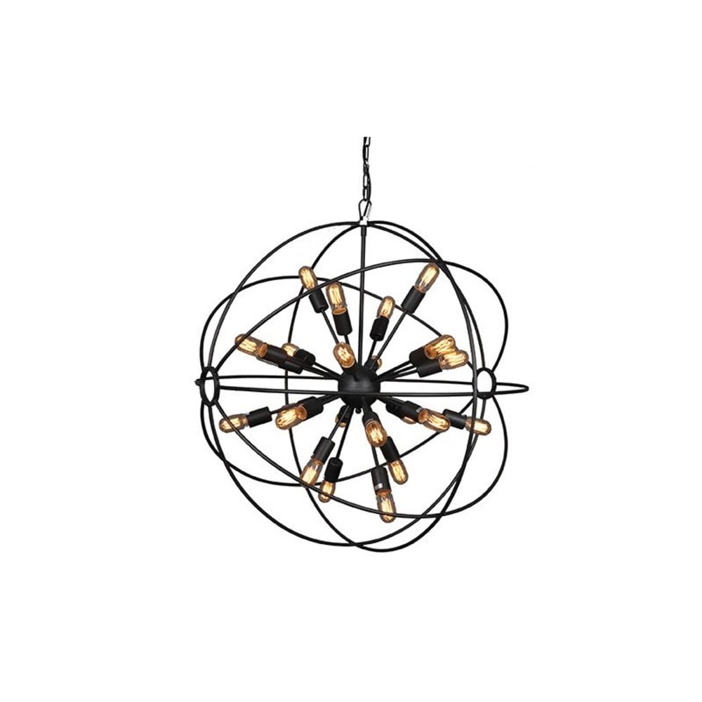 Lustre rond en métal gris - d100 cm — vue 3