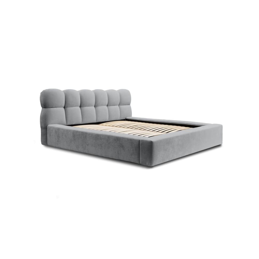 Fedve Polsterbett aus Chenille-Stoff 140x200 cm, Anthrazit Grau Pes - Polyester