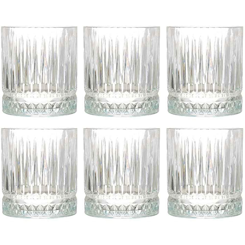 Wadiga Set de 6 verres à whisky avec motifs embossés 33cl Transparent