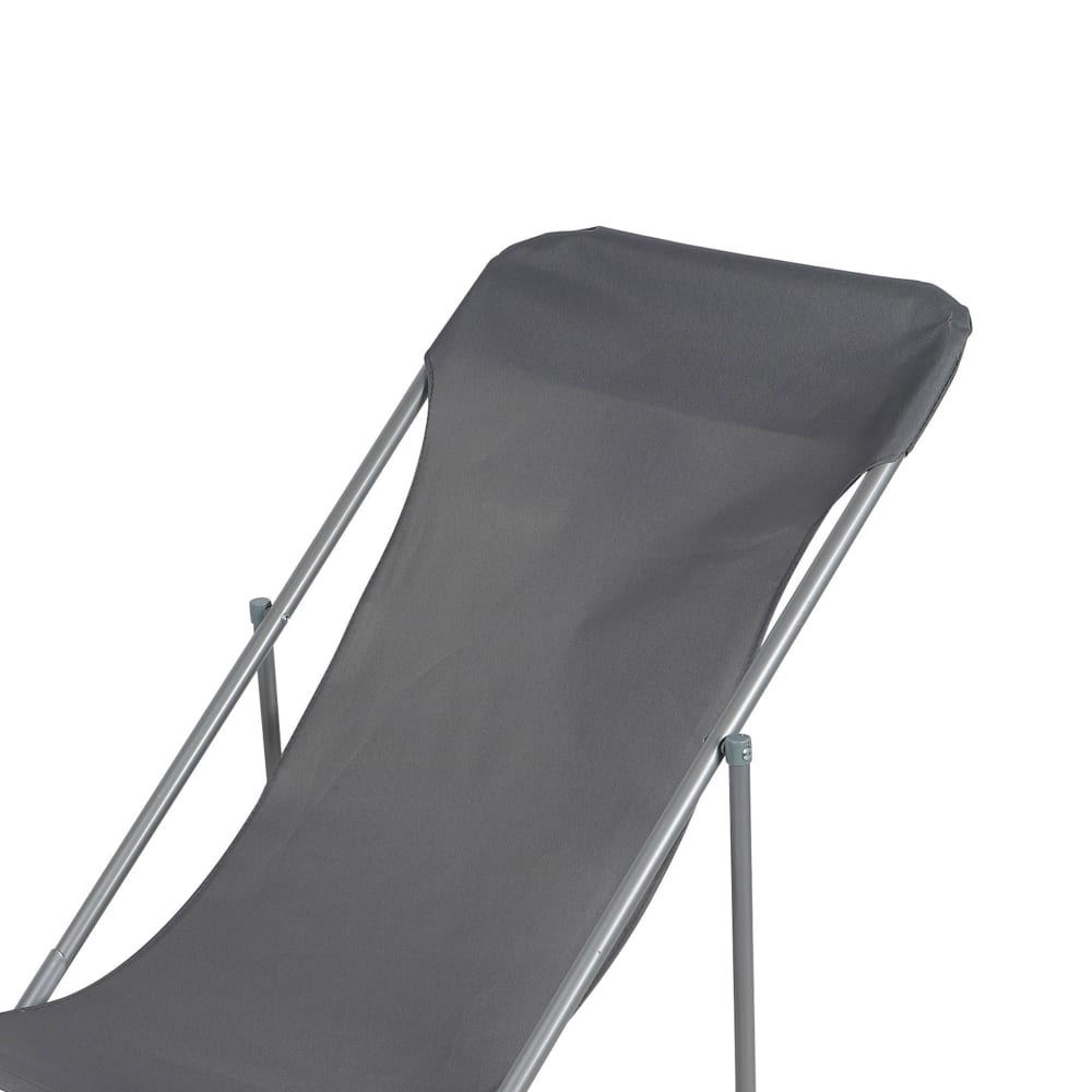 Chaise longue pliante chilienne métal gris anthracite 85x56x90cm - Maisons du Monde