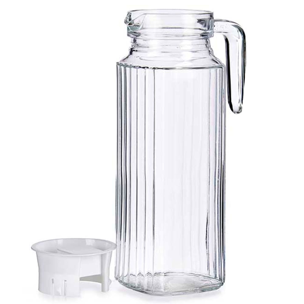 Wadiga Carafe à jus de fruits ou eau en verre et bouchon plastique 1l Transparent