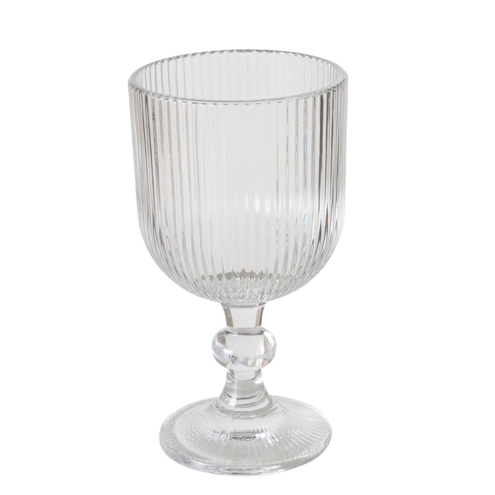 Wadiga Verre à vin en verre strié 35cl Transparent