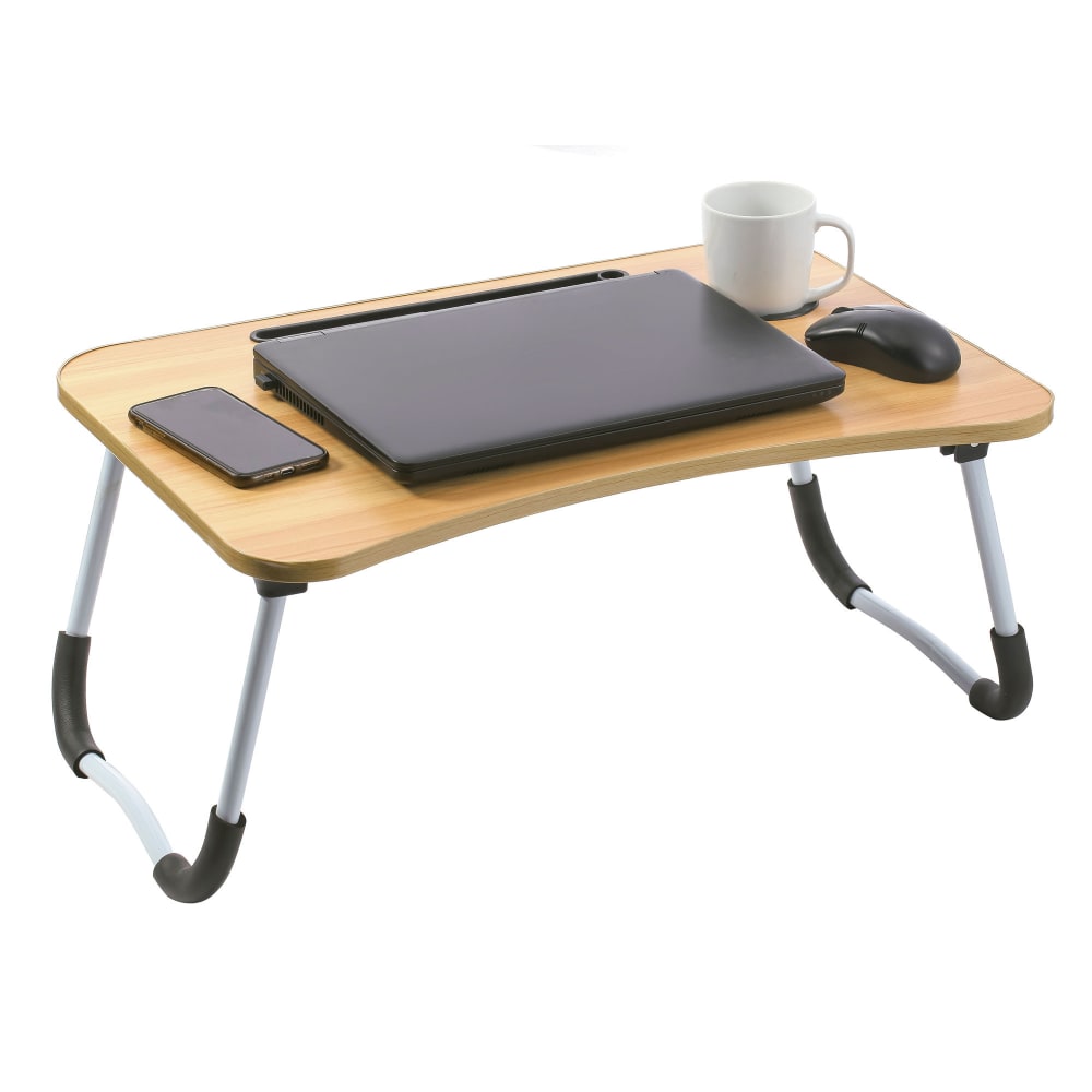Plateau de lit en bois et métal pour ordinateur portable 60x40x26cm - Maisons du Monde