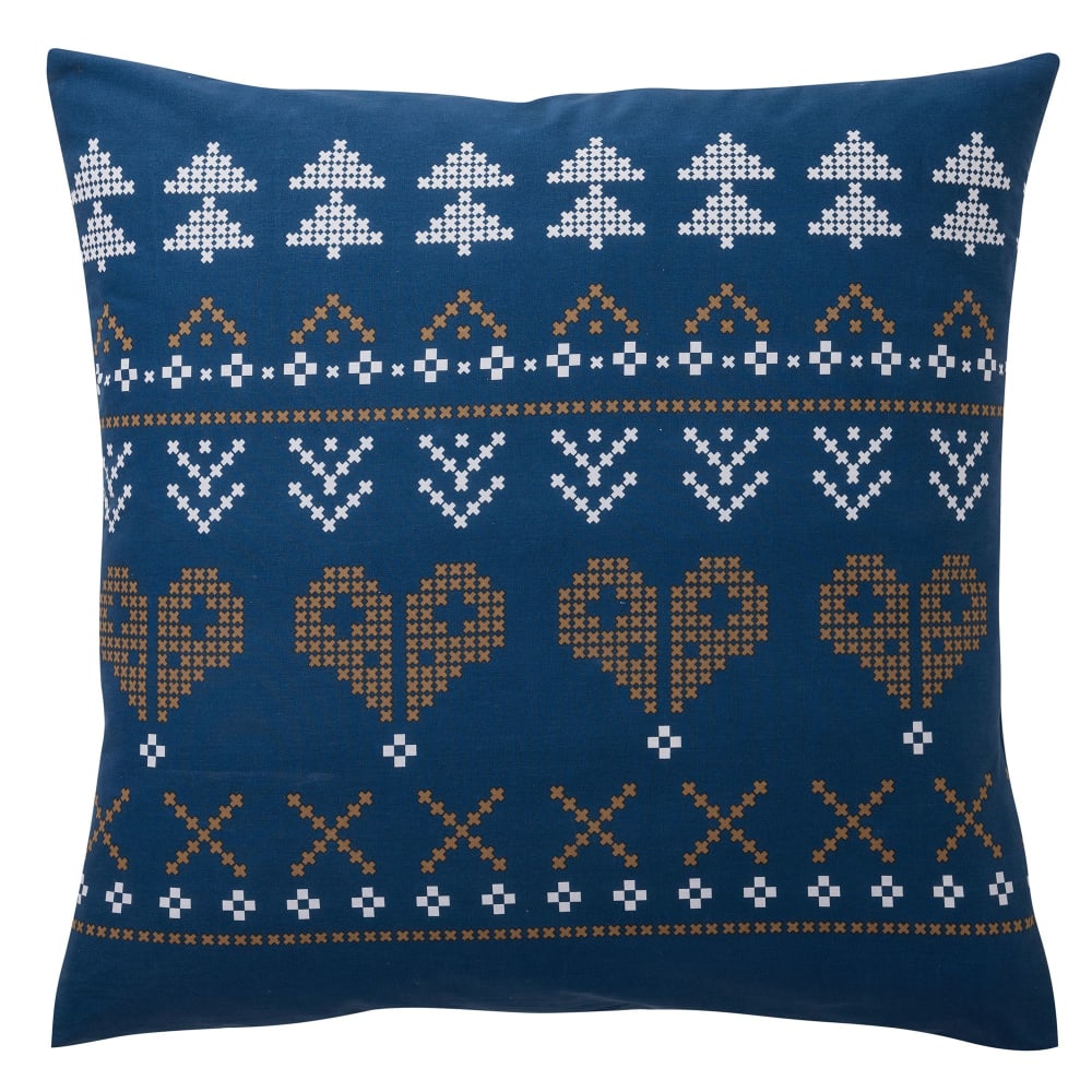 Taie sac en coton bleu 63x63cm