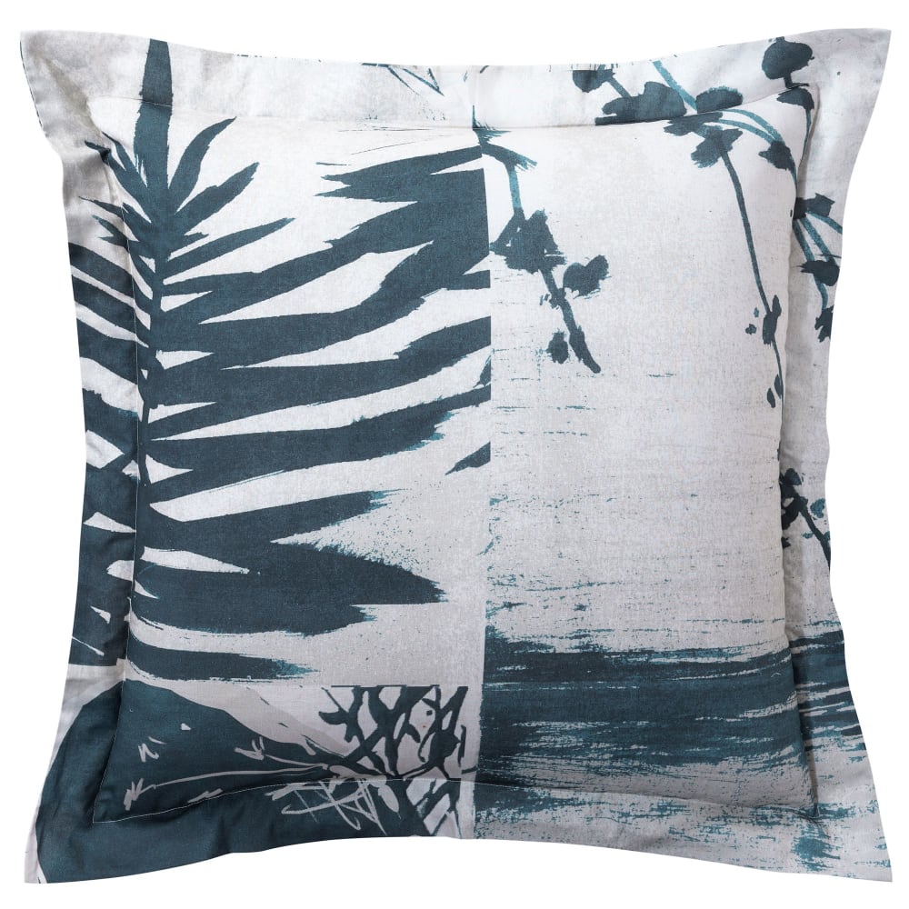 Taie volant en coton gris anthracite 50x70cm