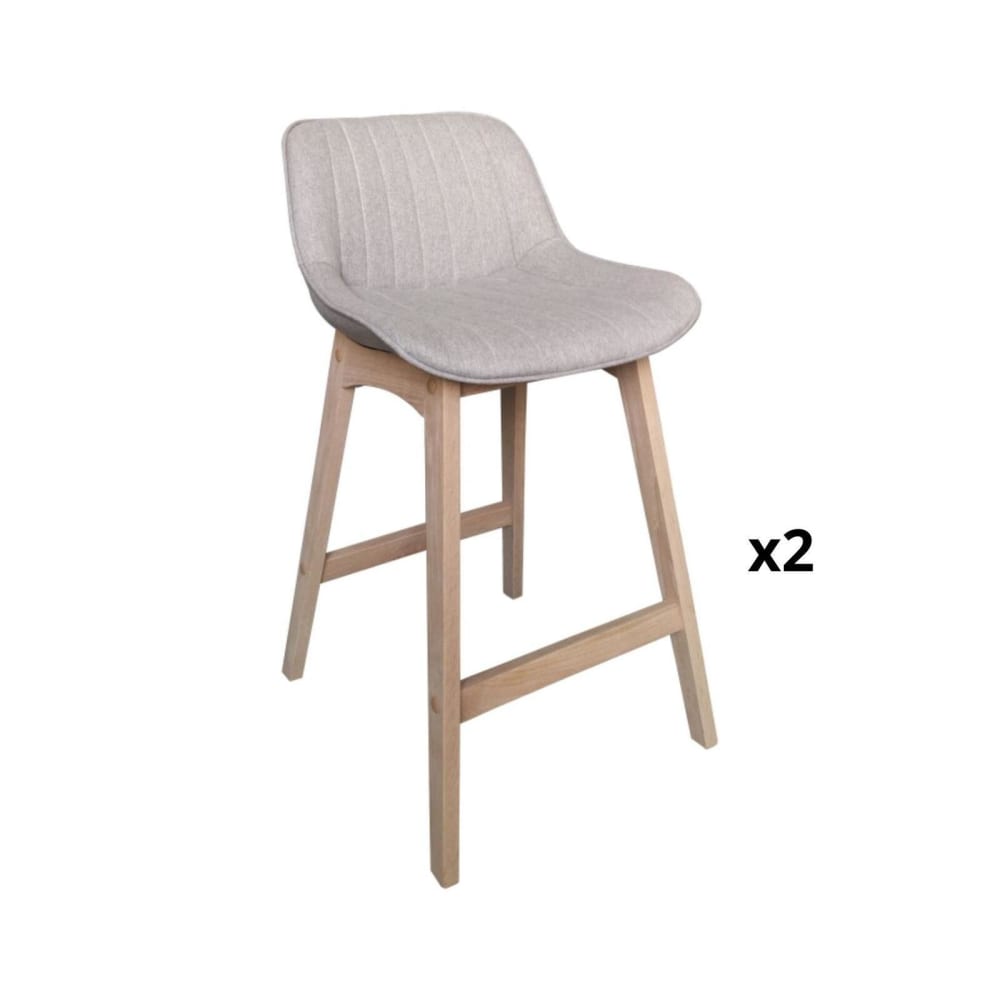 Lot de chaises  d'îlot et bar en chêne et assise tissu 65cm