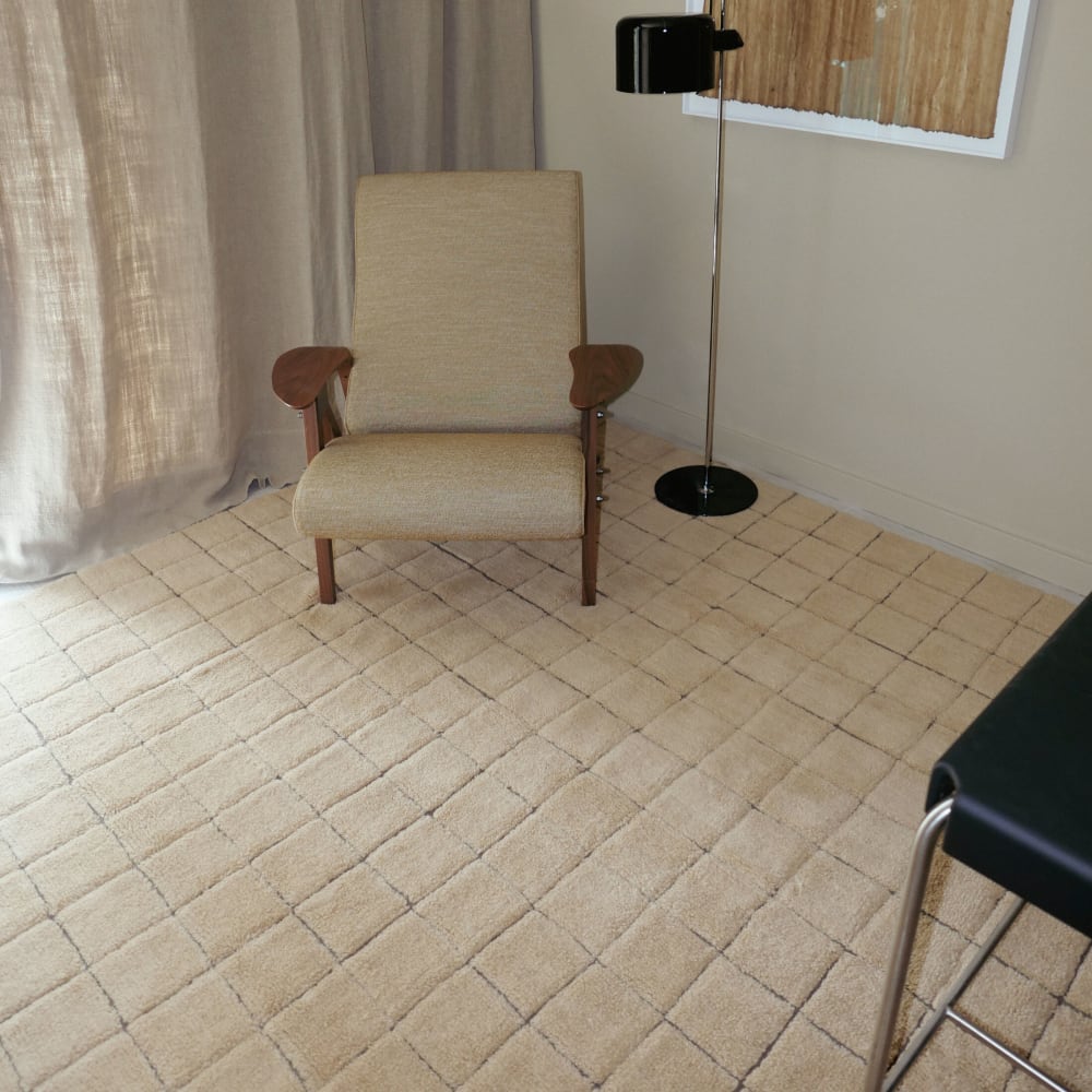 Tapis en laine lavable mosaïque ambre - 170 x 240 cm - Maisons du Monde
