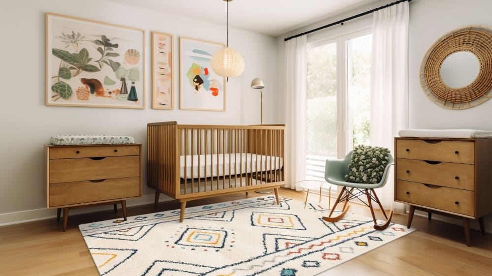 Tapis enfant doux et volumineux beige 120 x 170 cm - Maisons du Monde