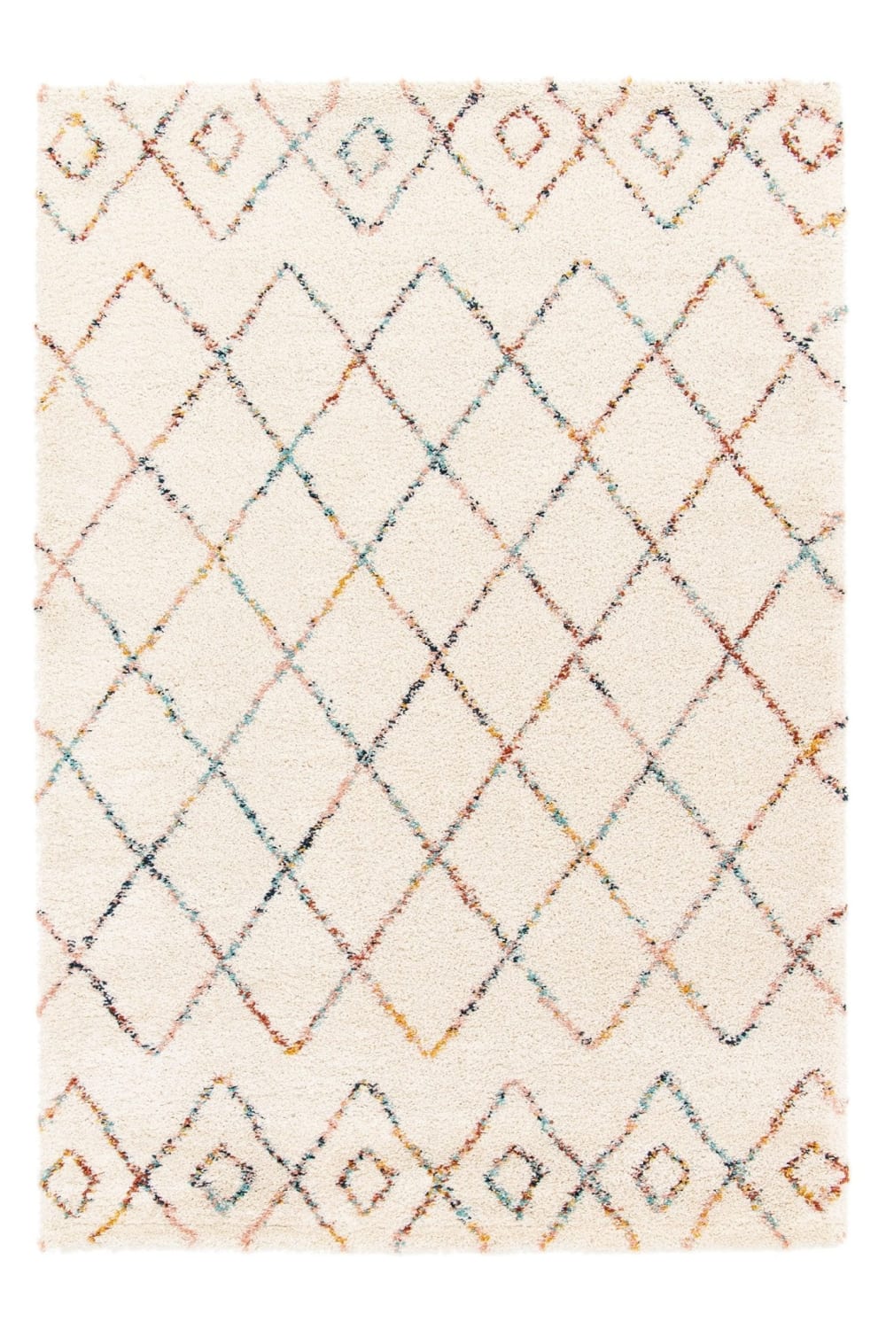 Tapis shaggy design doux et volumineux beige 140 x 200 cm