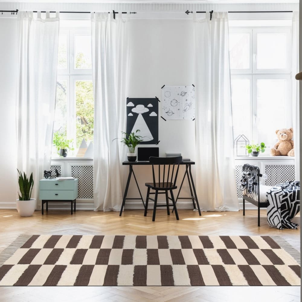 Tapis tufté 100% coton noir 160 x 230 cm - Maisons du Monde