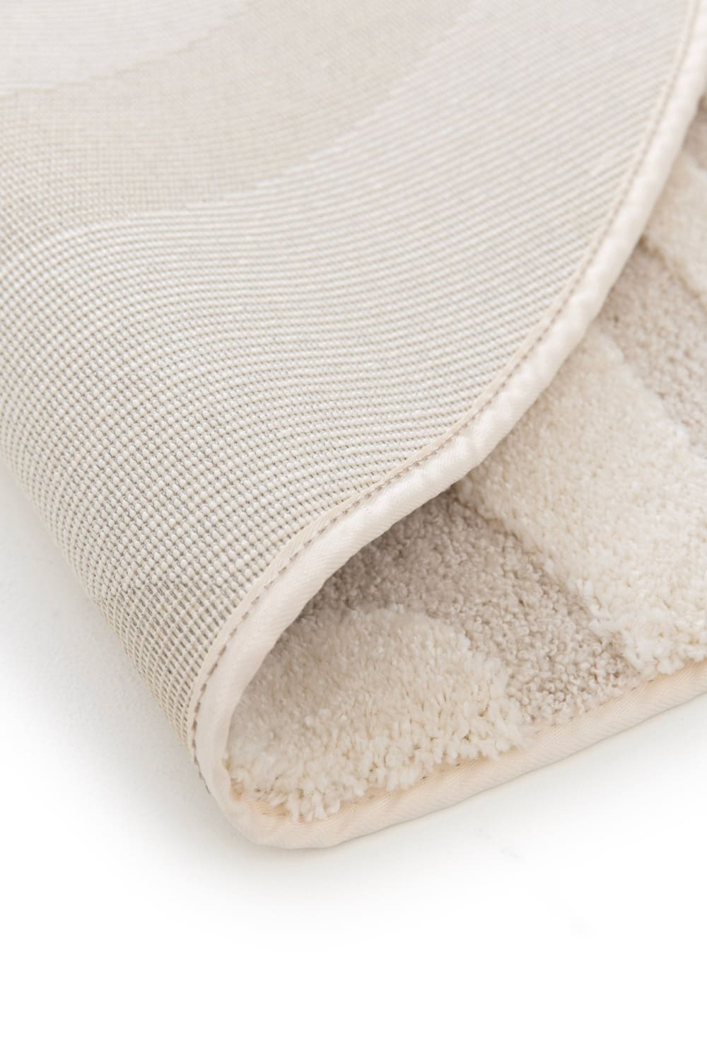 Tapis rond design avec effet relief beige 160 x 160 cm — vue 4