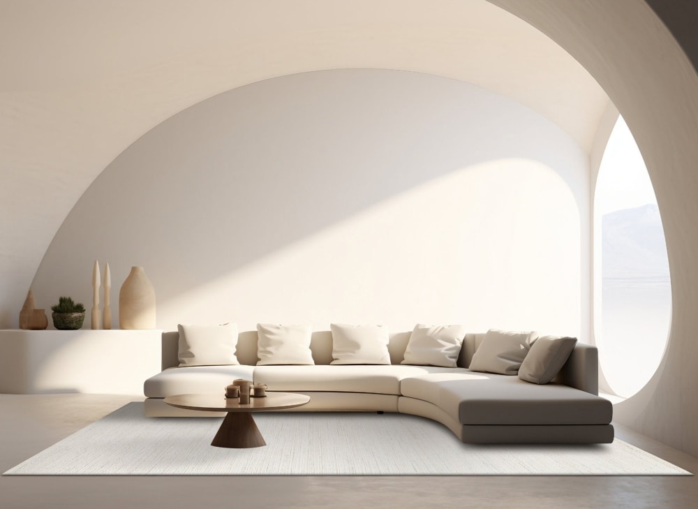 Tapis design ultra doux en fibres recyclées beige 200 x 290