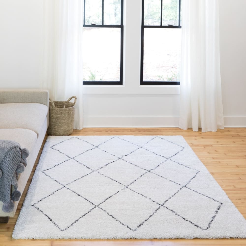 Tapis shaggy de style berbère doux et volumineux beige 80 x 150 cm — vue 3