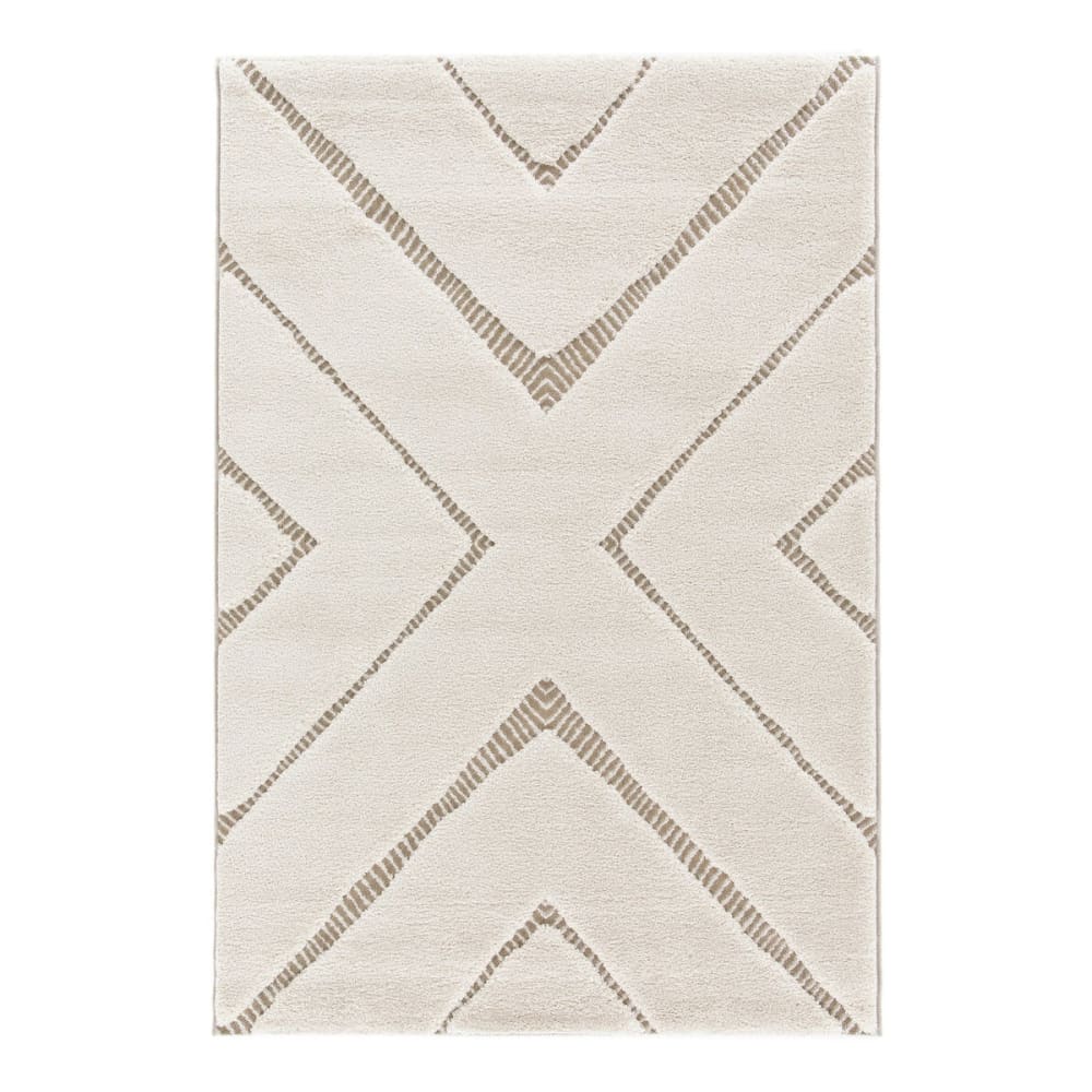 Tapis design avec effet relief beige 200 x 290 cm
