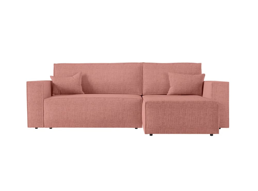Canapé d'angle convertible réversible en tissu texturé 3D - Rose