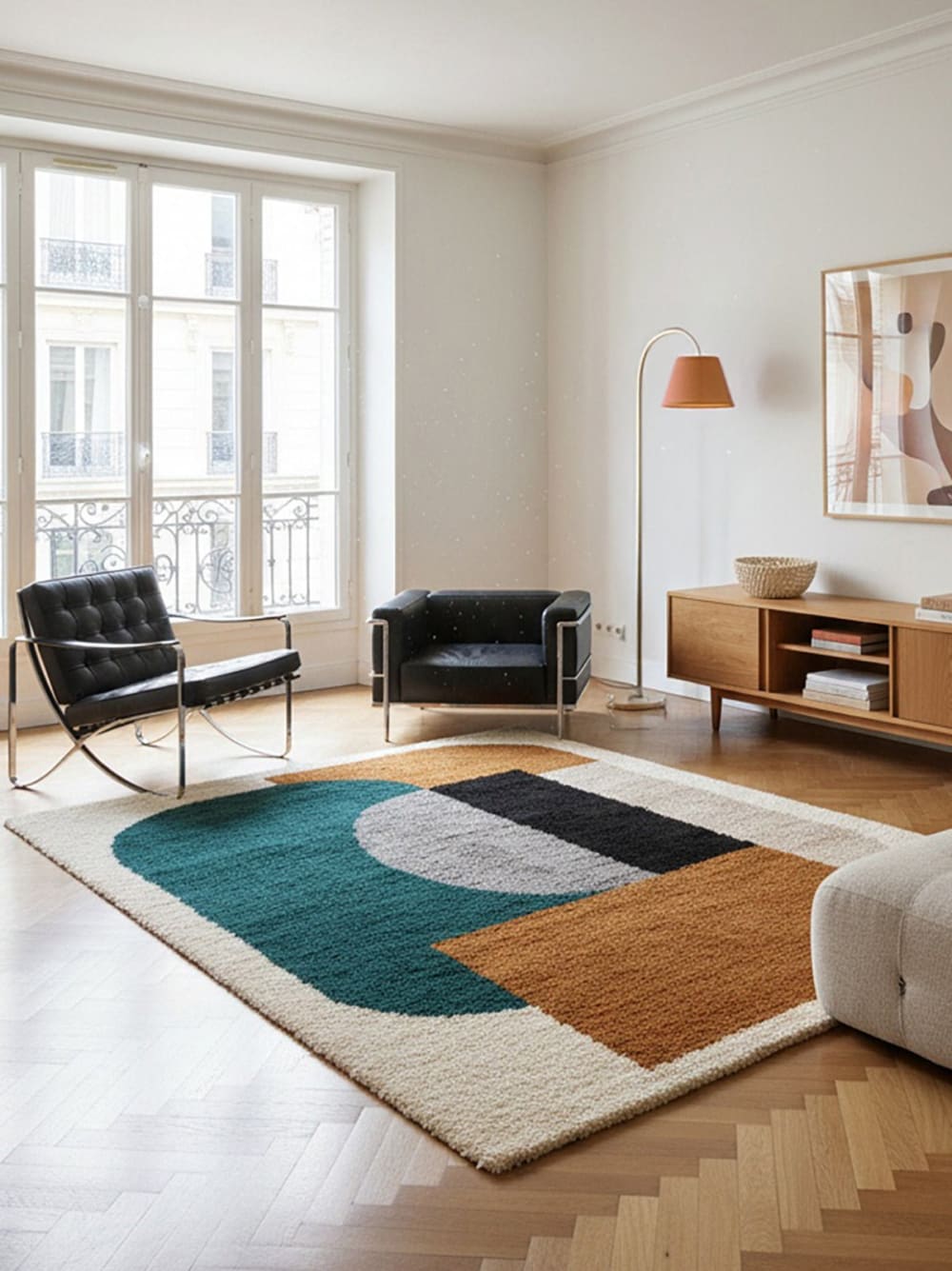 Tapis design épais et confortable multicolore 120 x 170 cm — vue 3