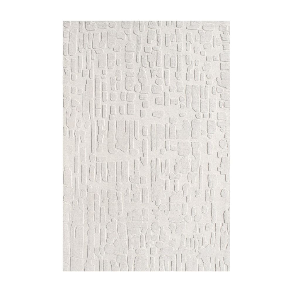 Tapis ultra doux fait main en fibres naturelles beige 120 x 170 cm - Maisons du Monde